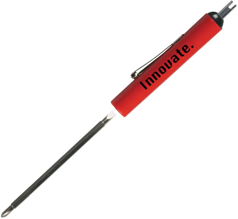 Custom Pocket Screwdriver - Reversible #3-4 Flat Tip #0 Phillips Blade w/Valve Stem Top — view 18