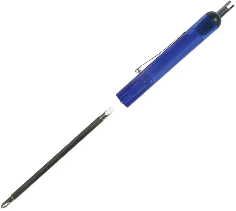 Custom Pocket Screwdriver - Reversible #3-4 Flat Tip #0 Phillips Blade w/Valve Stem Top — view 5