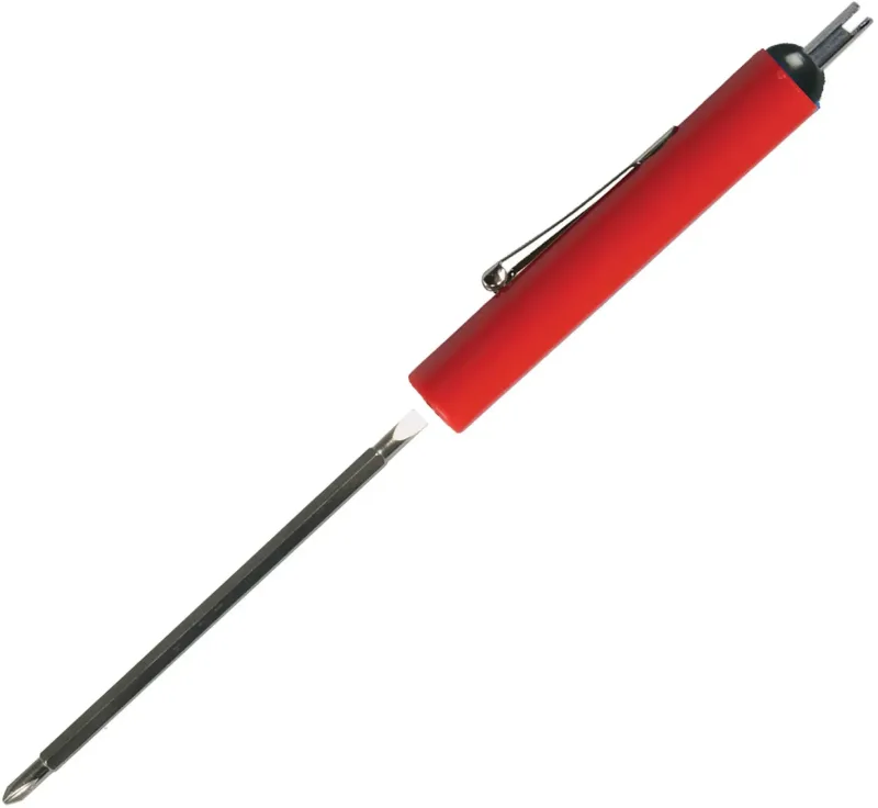 Custom Pocket Screwdriver - Reversible #3-4 Flat Tip #0 Phillips Blade w/Valve Stem Top — view 9