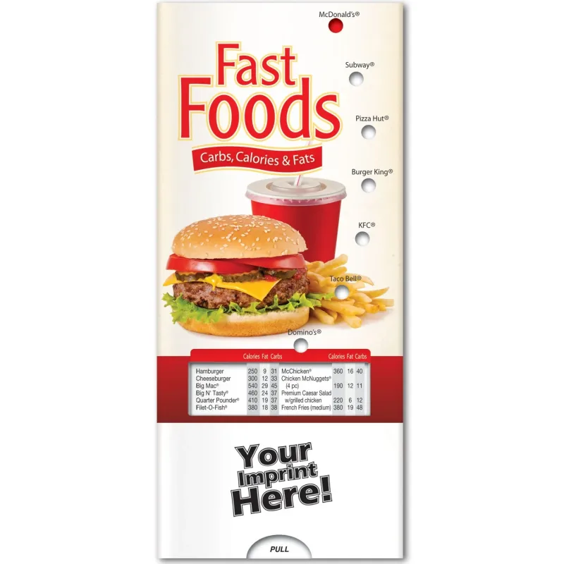 Promotional Pocket Slider - Fast Foods: Carbs, Calories, and Fat — view 3