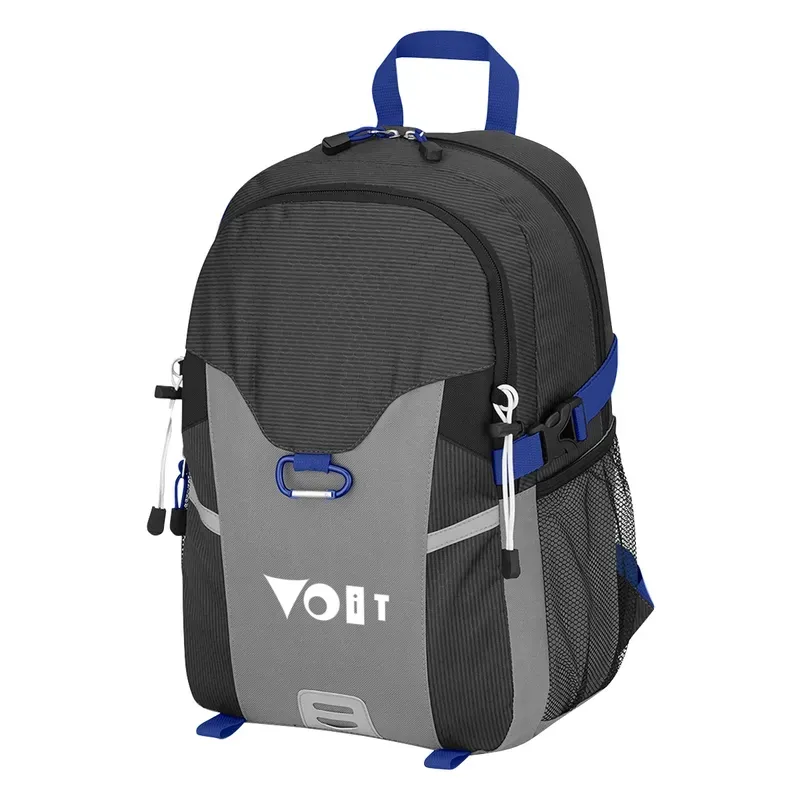 Polyester Backpack w/ 2 Mesh Pockets for Hiking, Running, Travelling, Carabiner Hook