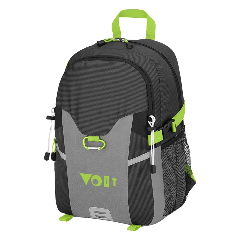 Polyester Backpack w/ 2 Mesh Pockets for Hiking, Running, Travelling, Carabiner Hook — view 3