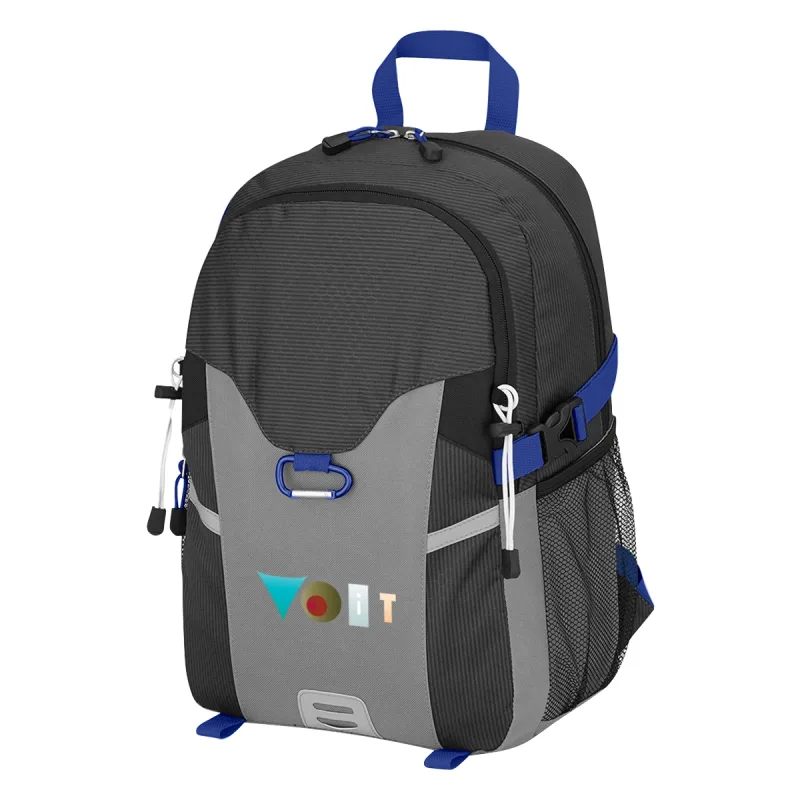 Polyester Backpack w/ 2 Mesh Pockets for Hiking, Running, Travelling, Carabiner Hook — view 7