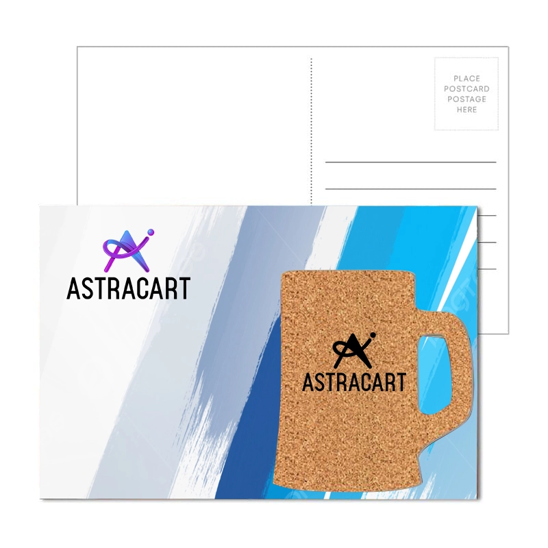 Post Card with Beer Mug Cork Coaster