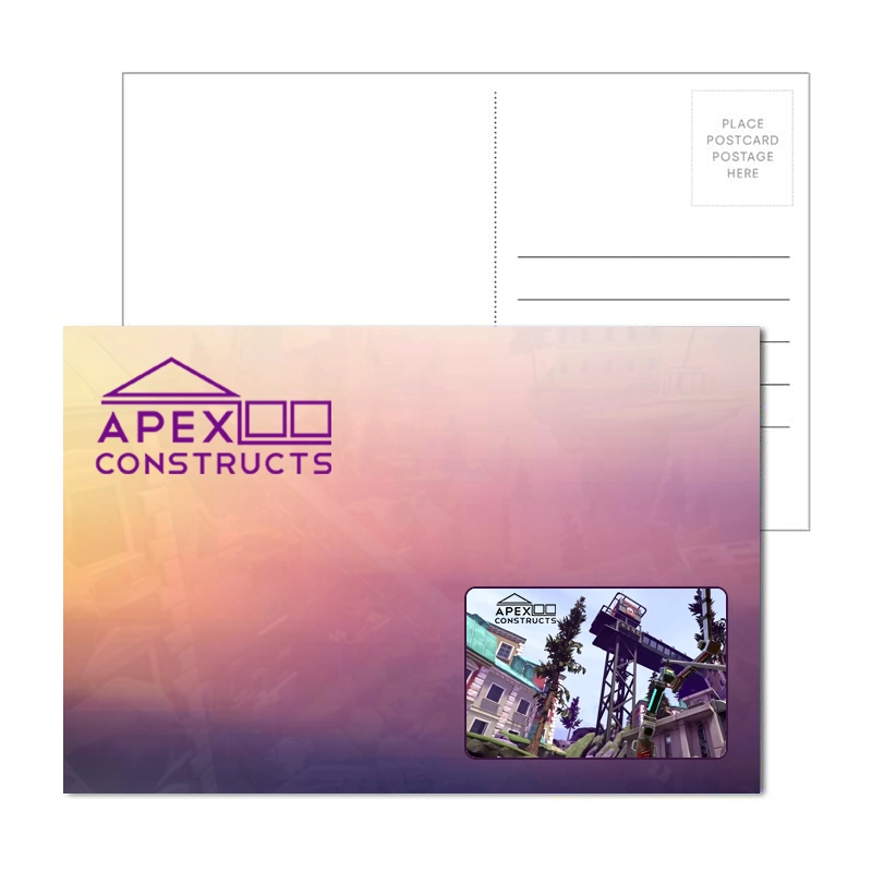 Post Card With Full-Color Rectangle Luggage Tag