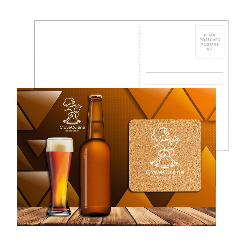 Post Card with Square Cork Coaster