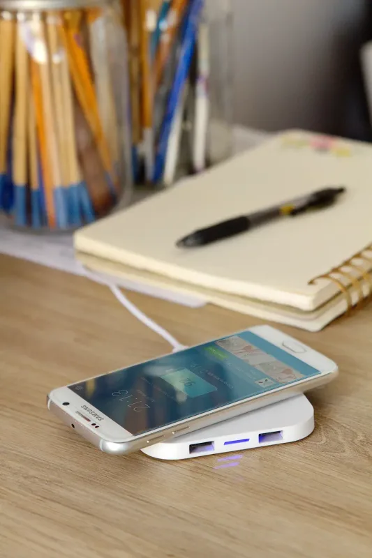 Power Charge Hub - Wireless Charger with Dual USB Ports — view 2