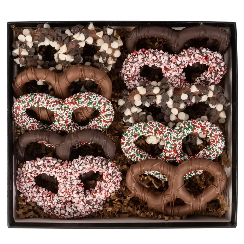 Premier Chocolate Pretzel Gift Box with Full Color Lid — view 4