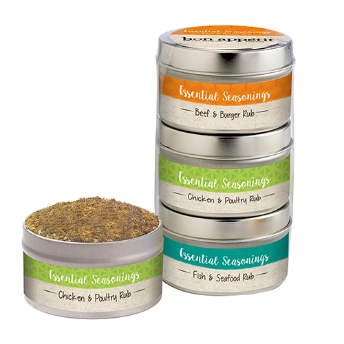 Premium Gourmet Spice Rub Trio in Tin Set