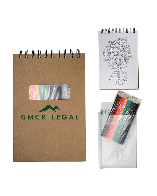 Prime Line Notebook With Colored Pencils