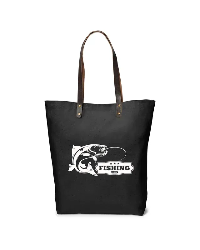 Prime Line Urban Cotton Tote Bag with Leather Handles