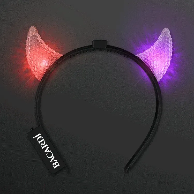 Prismatic LED Devil Horns, Slow Color Change