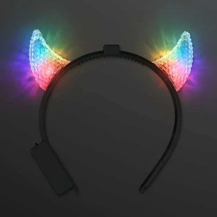 Prismatic LED Devil Horns, Slow Color Change — view 3
