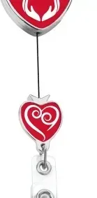 Promotional Heart Shape Chrome Double Up Secure ID Badge Reel — view 2
