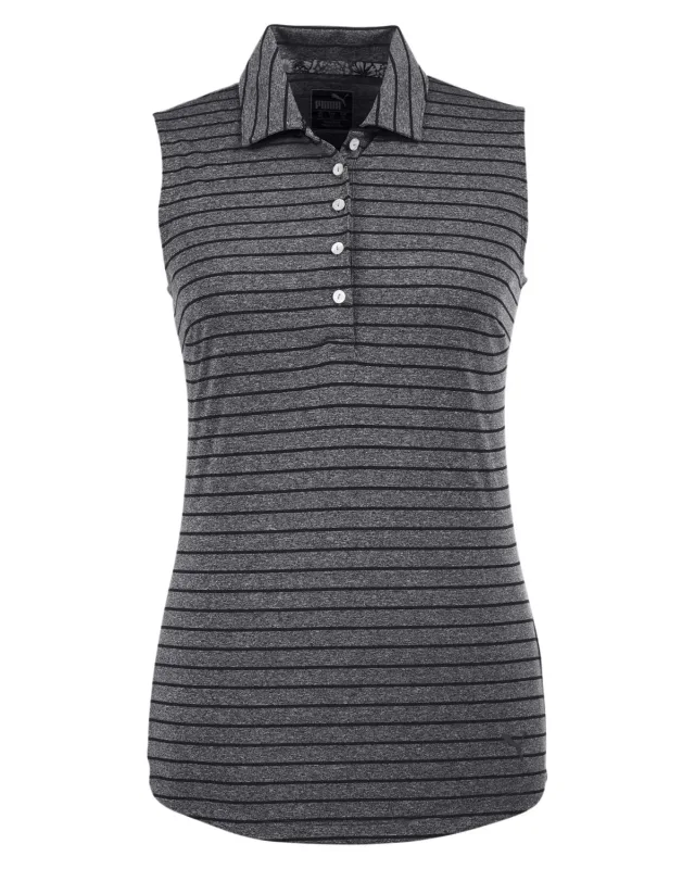 Puma Golf Ladies' Rotation Stripe Sleeveless Polo — view 3