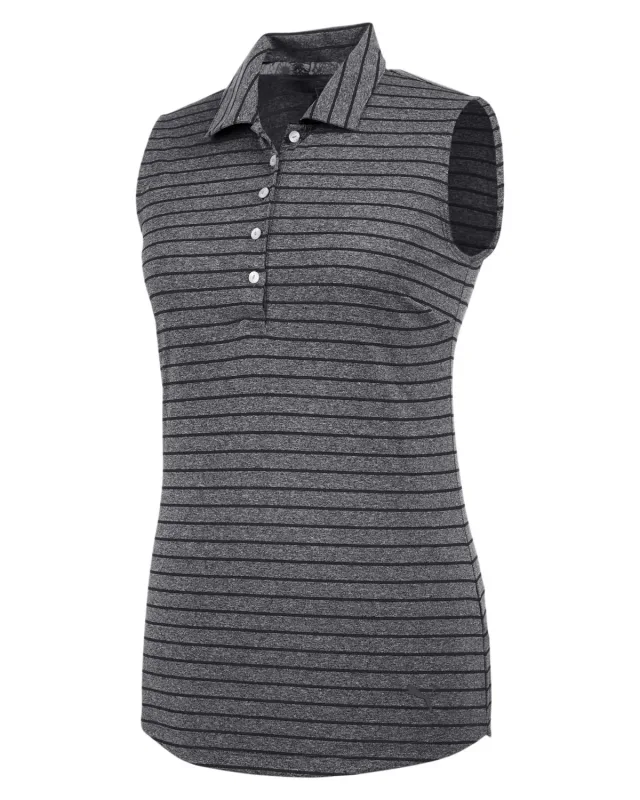Puma Golf Ladies' Rotation Stripe Sleeveless Polo — view 6