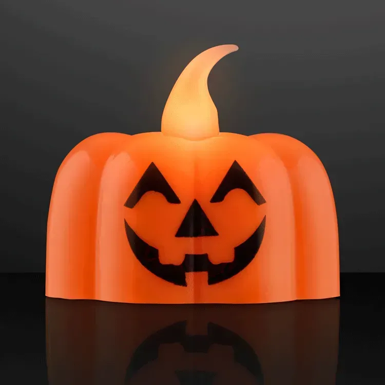 Pumpkin Lights LED Tea Light Candles 1.75"