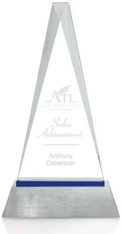 Customizable Quincy Glass Award for Recognition and Achievement