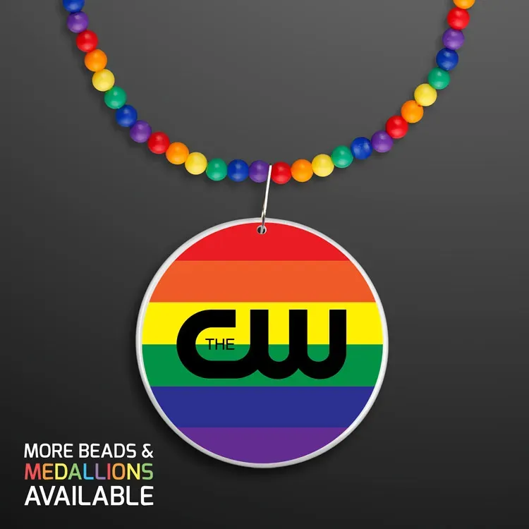 Rainbow Beads Necklace with Medallion (NON-Light Up)