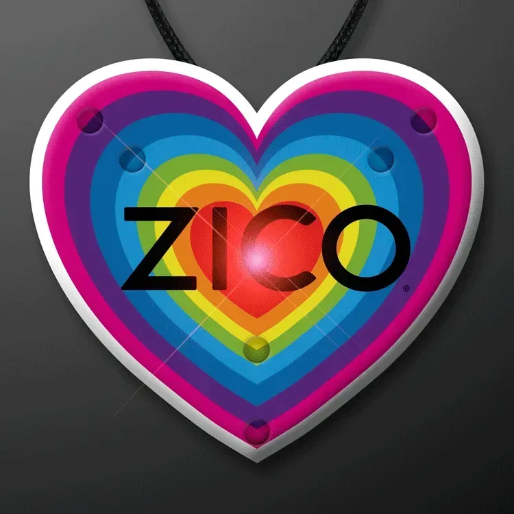 Rainbow Heart LED Flashing Necklace β view 1