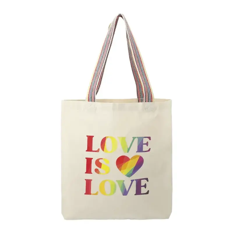 Personalized Rainbow Recycled Cotton Convention Tote - 6oz