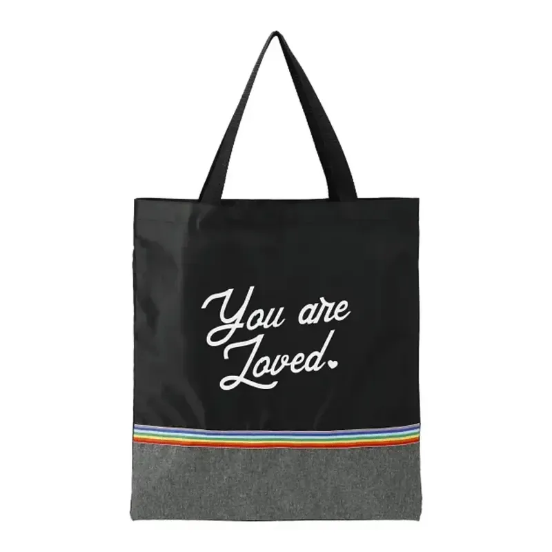 Personalized Rainbow RPET Convention Tote with Pouch