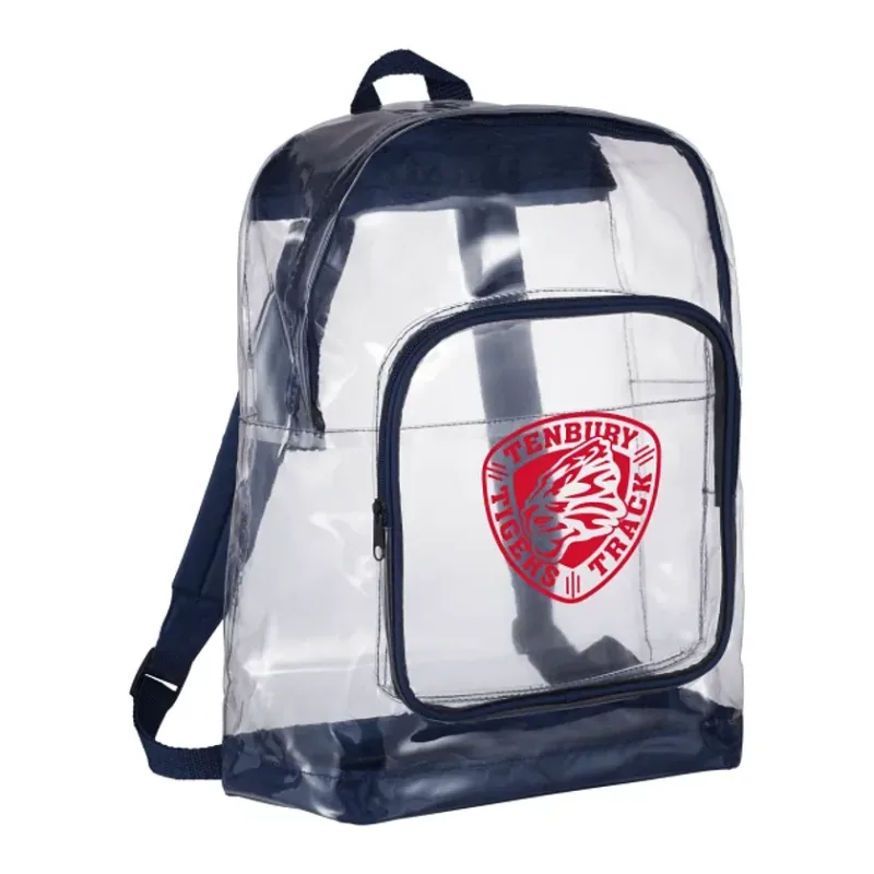 Custom Clear Rally Backpack with Zippered Compartments — view 11