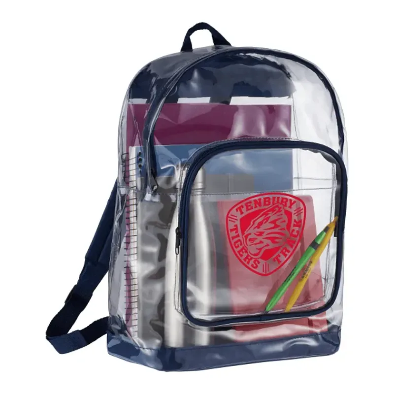 Custom Clear Rally Backpack with Zippered Compartments — view 12