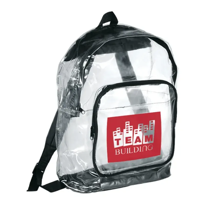 Custom Clear Rally Backpack with Zippered Compartments — view 5