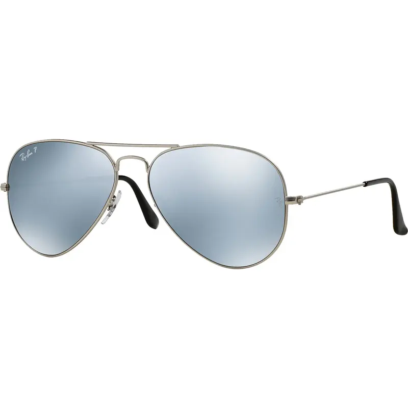 Ray-Ban Polarized Aviator Sunglasses: Silver 58/14/135