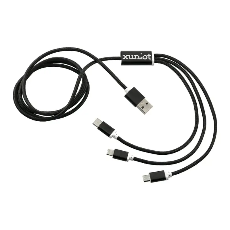 Custom Branded 3-in-1 Long Charging Cable - 47"