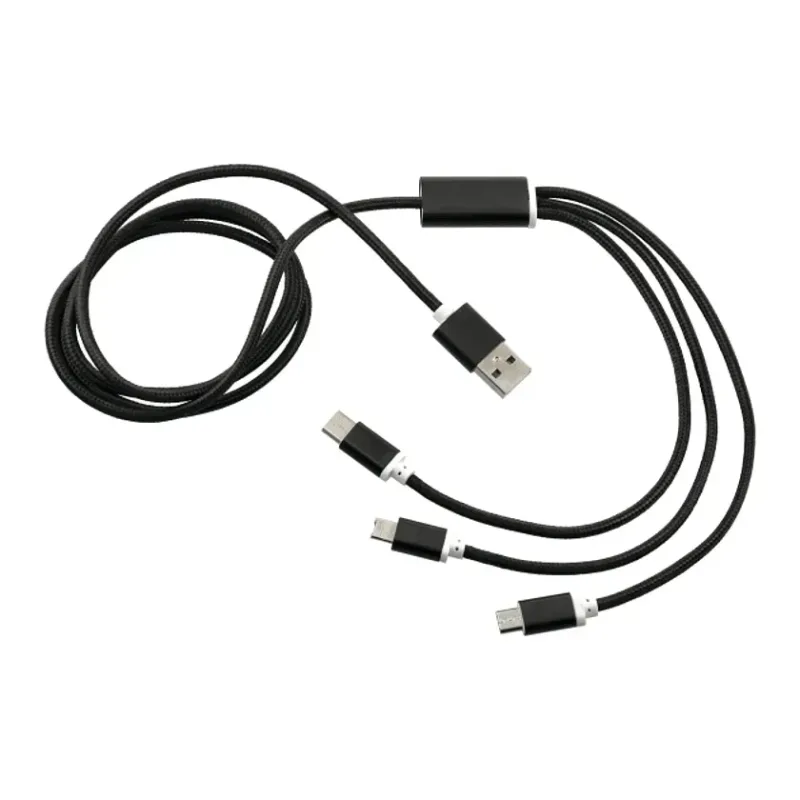 Custom Branded 3-in-1 Long Charging Cable - 47" — view 2