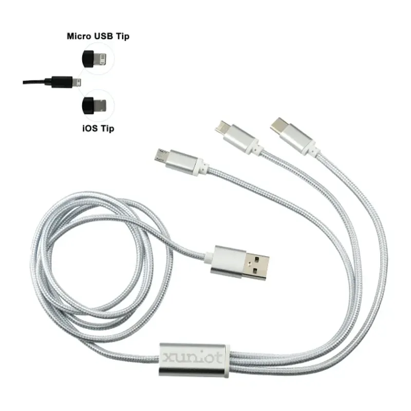 Custom Branded 3-in-1 Long Charging Cable - 47" — view 7