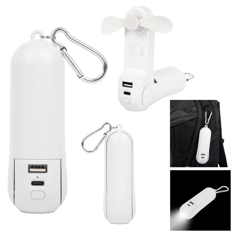 Rechargeable Power Bank With Fan & Flashlight — view 2