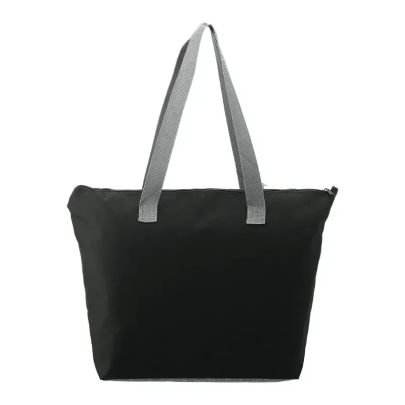 Custom Reclaim Two-Tone Recycled Zippered Tote — view 2