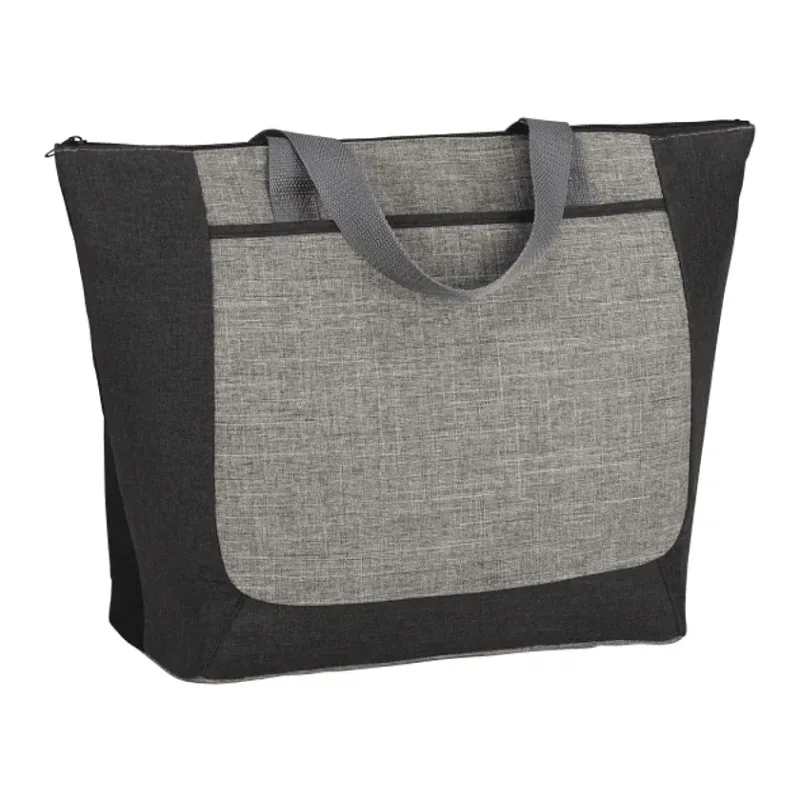 Custom Reclaim Two-Tone Recycled Zippered Tote — view 6