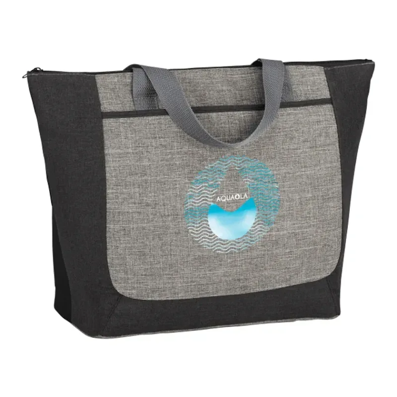 Custom Reclaim Two-Tone Recycled Zippered Tote — view 8