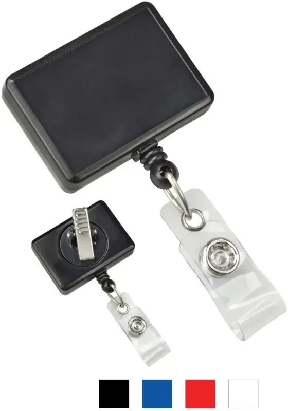 Custom Logo Badge Reel - Clear Vinyl Strap (Rectangle) — view 4