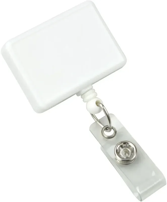 Custom Logo Badge Reel - Clear Vinyl Strap (Rectangle) — view 5