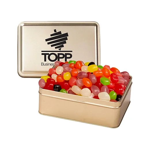 Rectangular Hinged-Lid Metal Storage Tin — view 12