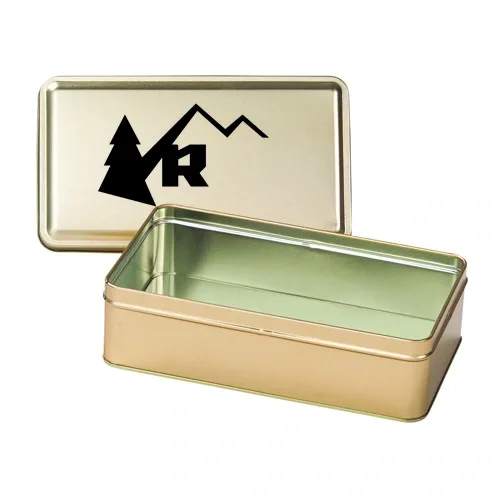 Rectangular Hinged-Lid Metal Storage Tin — view 58