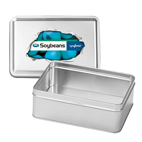 Rectangular Hinged-Lid Metal Storage Tin — view 7