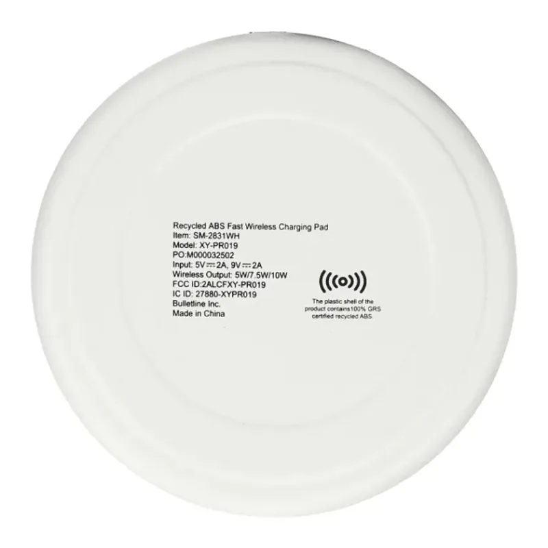Custom Fast Wireless Charging Pad - Recycled ABS — view 5