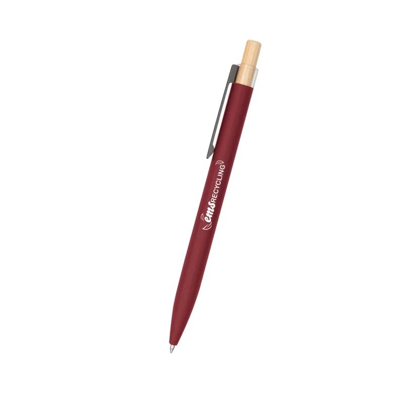 Recycled Aluminum Pen With Bamboo Plunger — view 3