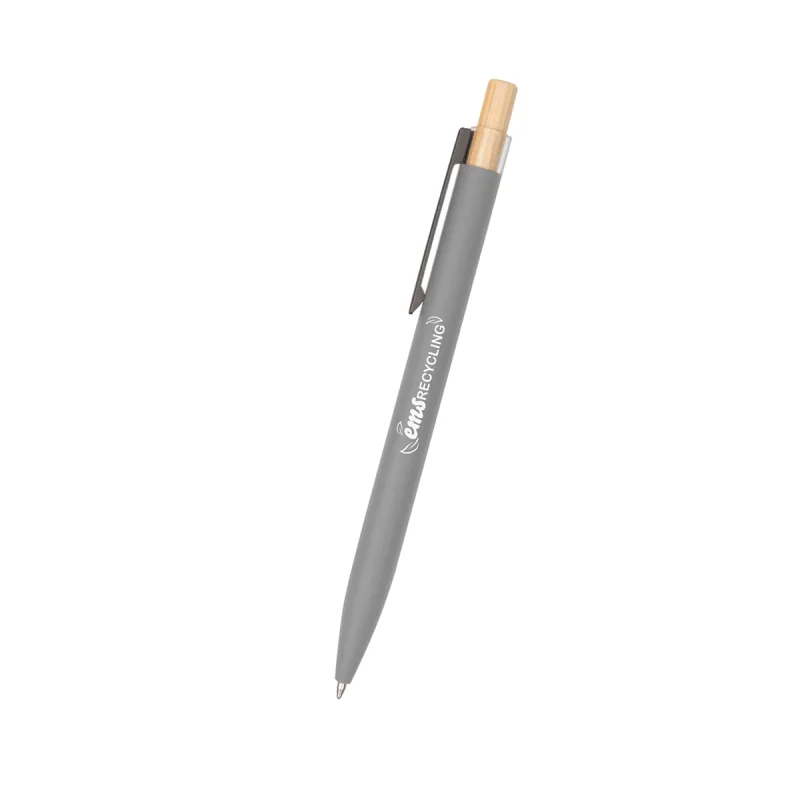 Recycled Aluminum Pen With Bamboo Plunger — view 4