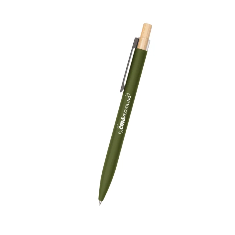 Recycled Aluminum Pen With Bamboo Plunger — view 6