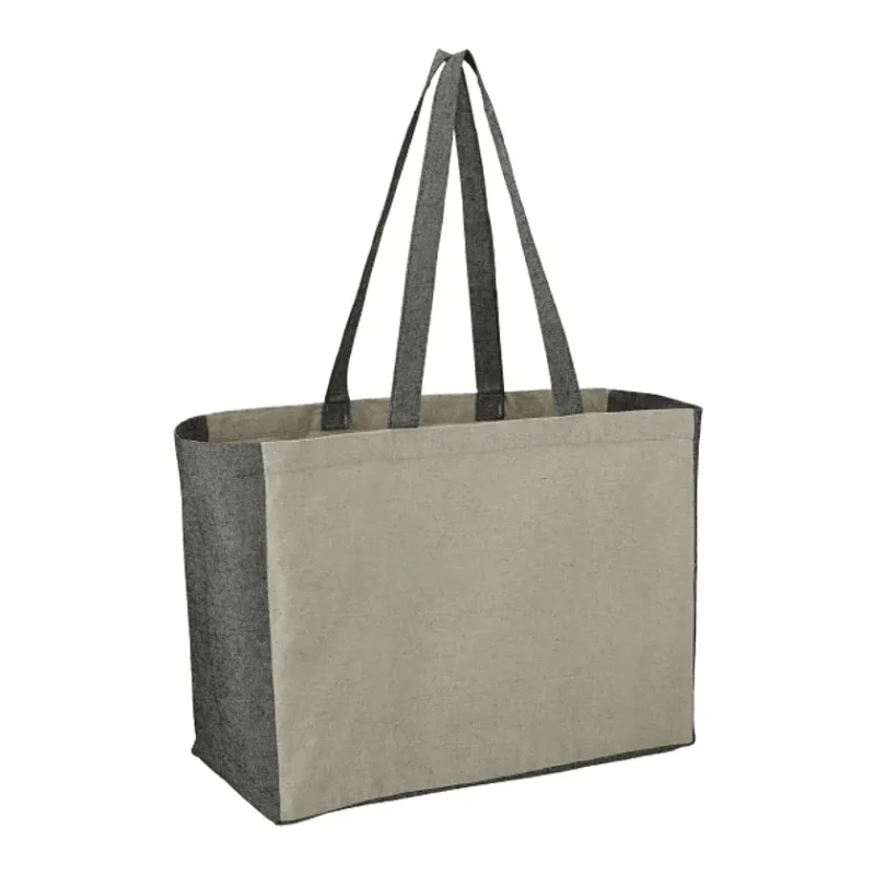 Recycled Cotton Contrast Side Shopper Tote — view 2