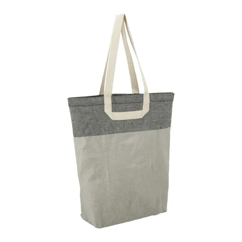 Custom Eco-Friendly Recycled Cotton Book Tote with U-Handle — view 2