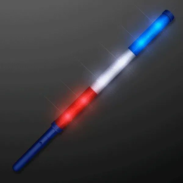 Red, White & Blue LED Light Batons — view 2
