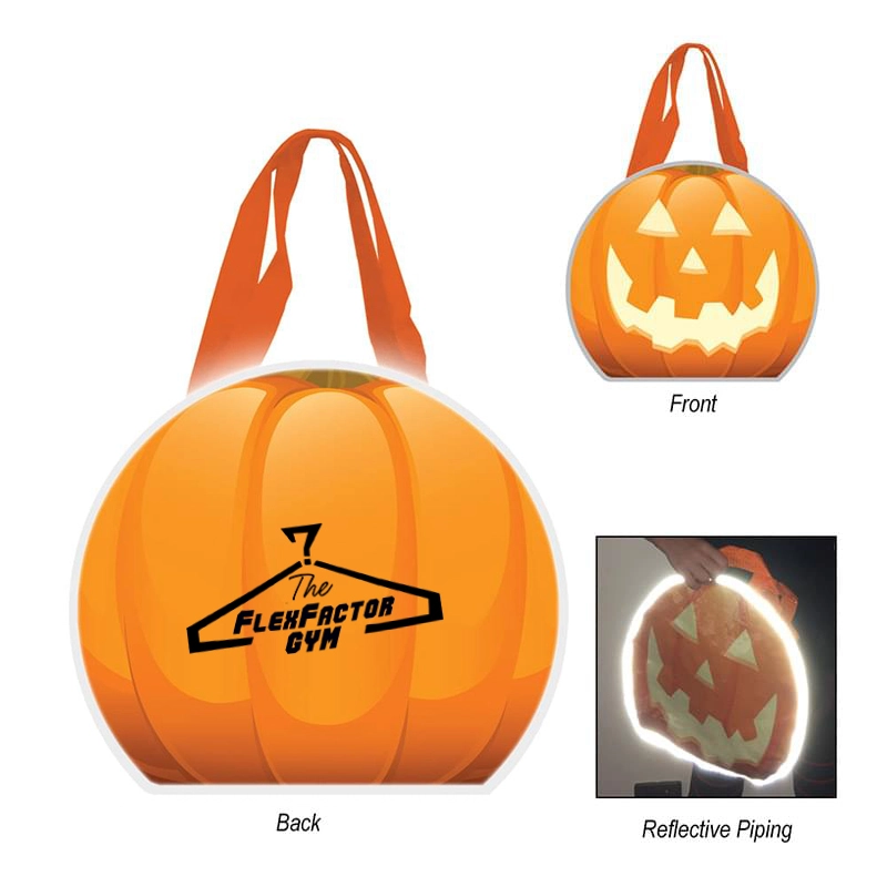 Reflective-Accented Pumpkin-Designed Tote